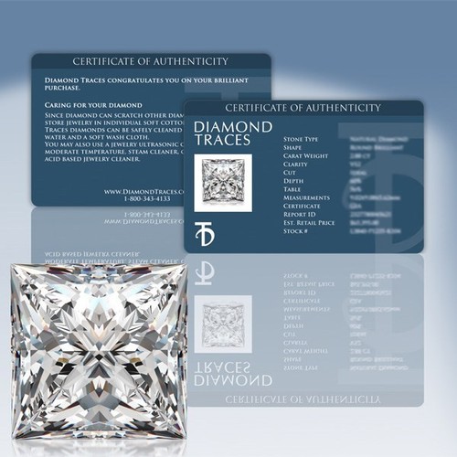 1,05 ct F-I1 taglio VG Princess AGI 100% diamante originale 5,45 x 5,43 x 3,99 mm - Foto 3 di 4