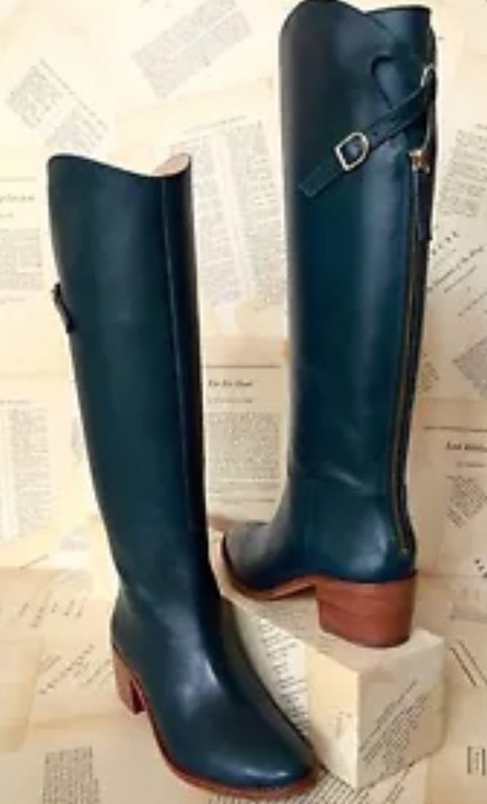 Anthropologie Candela teal green blue Buckle Zip Back Tall Riding Boot 7.5 Anthropologie Candela teal green blue Buckle Zip Back Tall Riding Boot 7.5