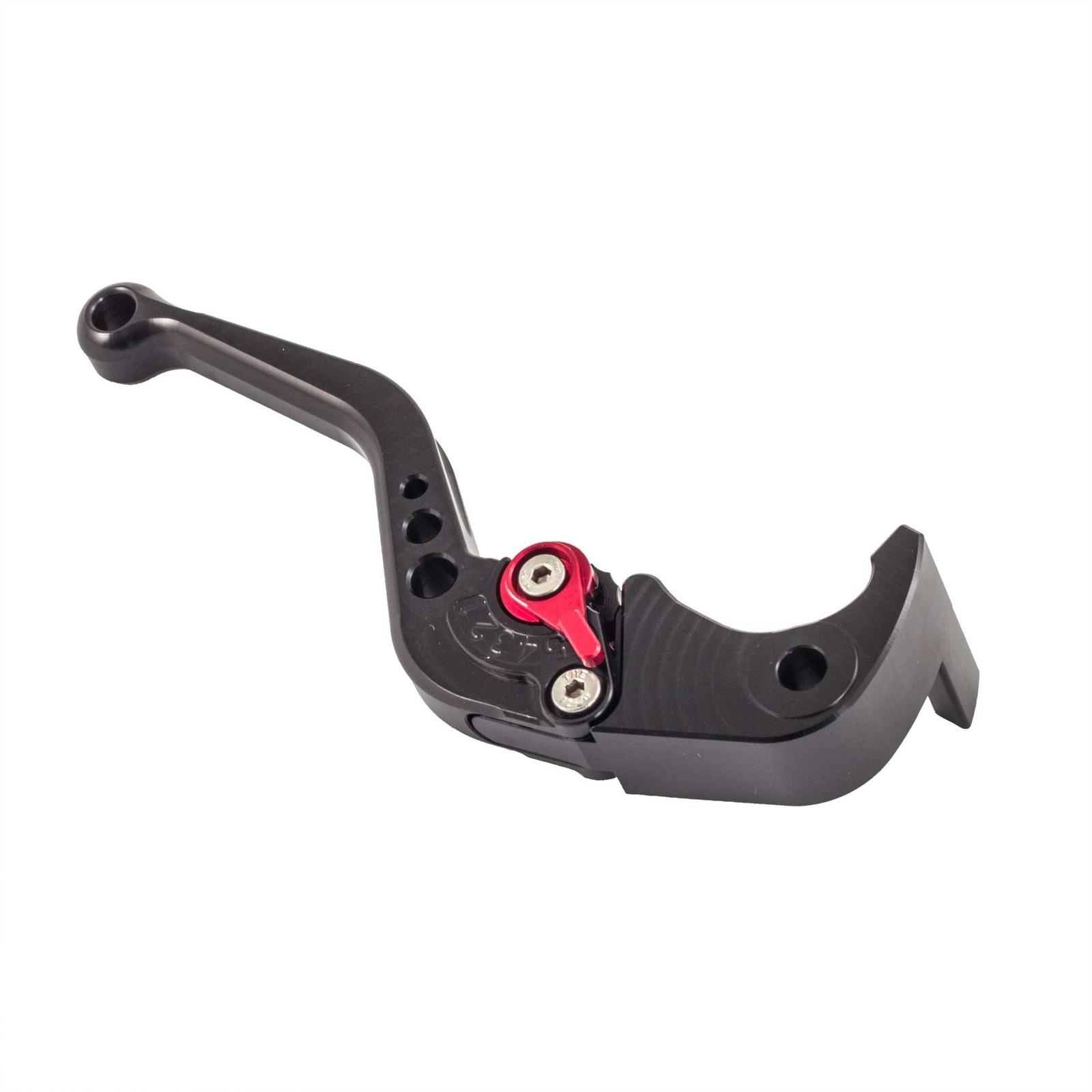 Pazzo Brake Lever With Short Red Adjuster For Yamaha, Kawasaki, Triumph