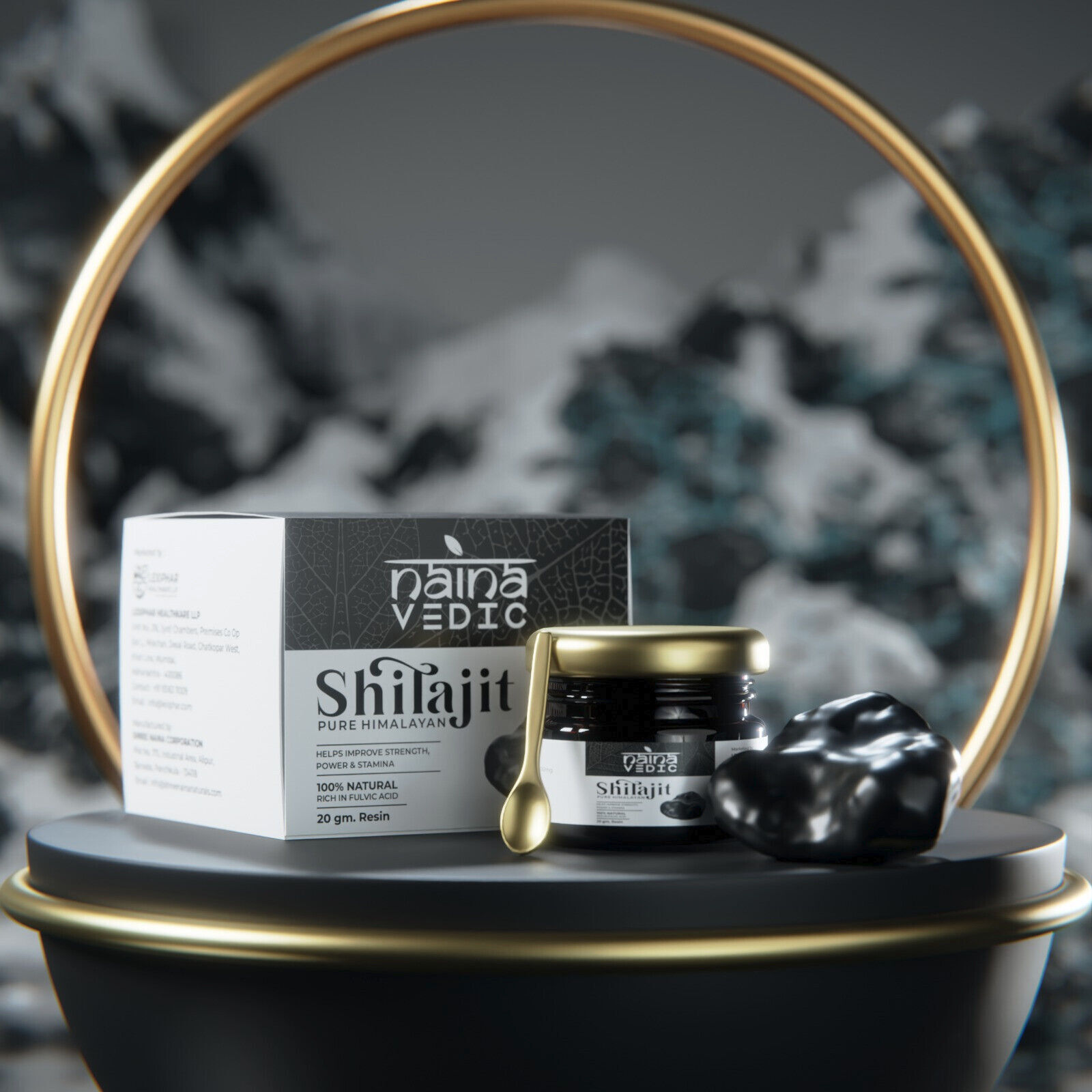 Shilajit Himalayen Bio 100% Pur - Résine Douce Riche En Acide Fulvique, 15g, Marque VedaPure