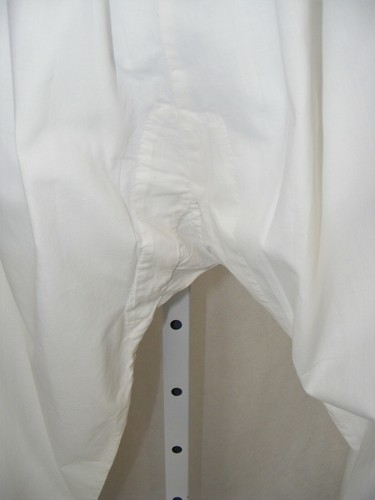 VICTORIAN PANTALOONS LONG WHITE EMBROIDERED CUFFS 1890S VINTAGE LINGERIE STEP IN - Picture 7 of 12