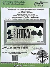 Picket Fence Studios Troqueles Mini Slimline Doble Costura Rectángulos Árbol Hola
