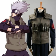NARUTO Kakashi Hatake Iruka Konoha Costume Cosplay Halloween Uniform + Headband