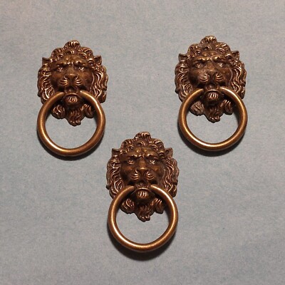 Lion Head Ring Drawer Pulls Lot Of 3 Keeler Brass H00377 1998 Gold | eBay Lion Head Ring Drawer Pulls Lot Of 3 Keeler Brass H00377 1998 Gold | eBay