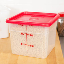 Cambro 6SFSPP190 Translucent Storage Container  Lid - 6 Qt - Case of 6