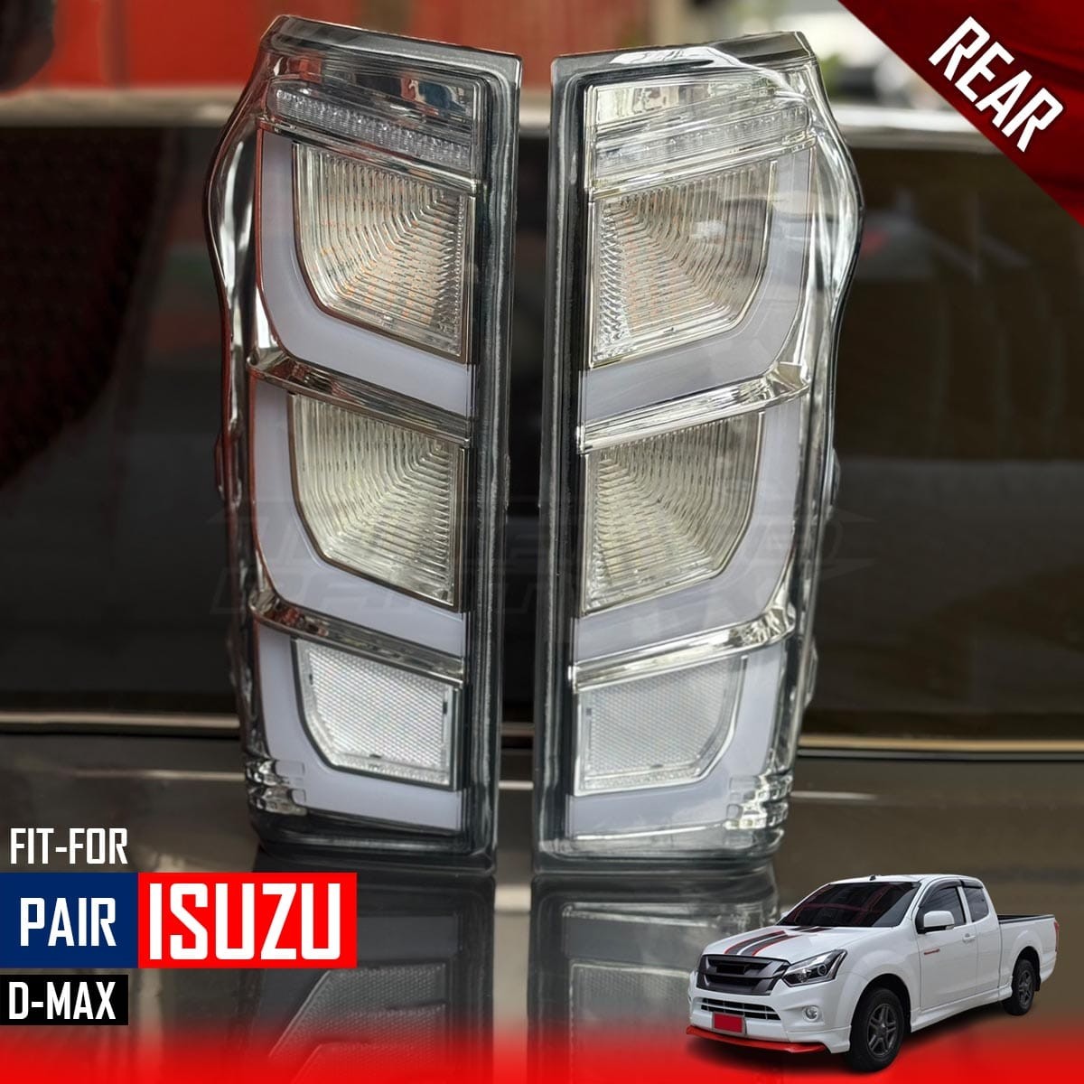 Rear Left+Right Tail Brake Light Lamp Cover For Isuzu Rodeo Dmax Pickup 2007 200