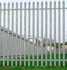 2.0m high Galvanised Palisade Security Fencing , £28.89 ex VAT per meter