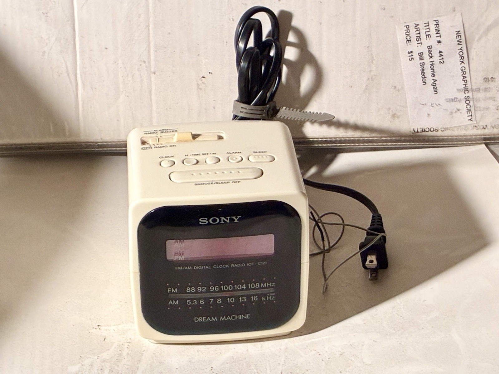 Sony  Cube Radio Dream Machine  ICF-C10W White WORKS Vintage