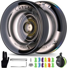 MAGICYOYO K2 Crystal Black Yoyo Professional Responsive Unresponsive Trick Set