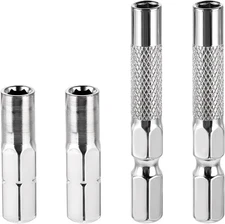 1/4 to 4mm Bit Adapter, Hex Screw Driver Adapter Magnetic Medium, Silver 