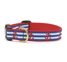Up Country Dog Collar, Anchors Away, Adjustable, Made In USA, SMALL Machine Wash