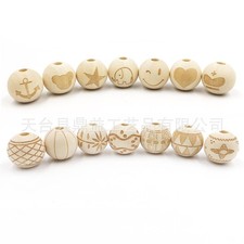 20pcs Unfinished Natural Wood European Large Hole Beads Round Spacer 18mm