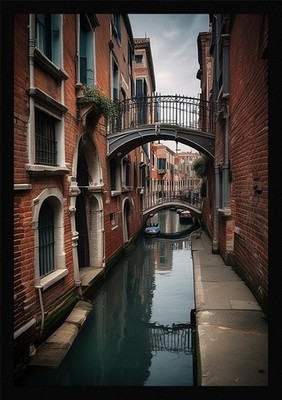 Epische Kanäle Venedig Gerahmtes Wandbild Poster Leinwanddruck Bild