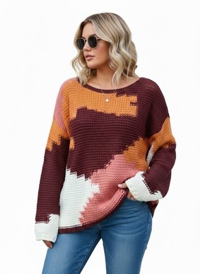 Pulli Pullover Pulli AJC Oberteil mehrfarbig gemustert Damen (3269) NEU