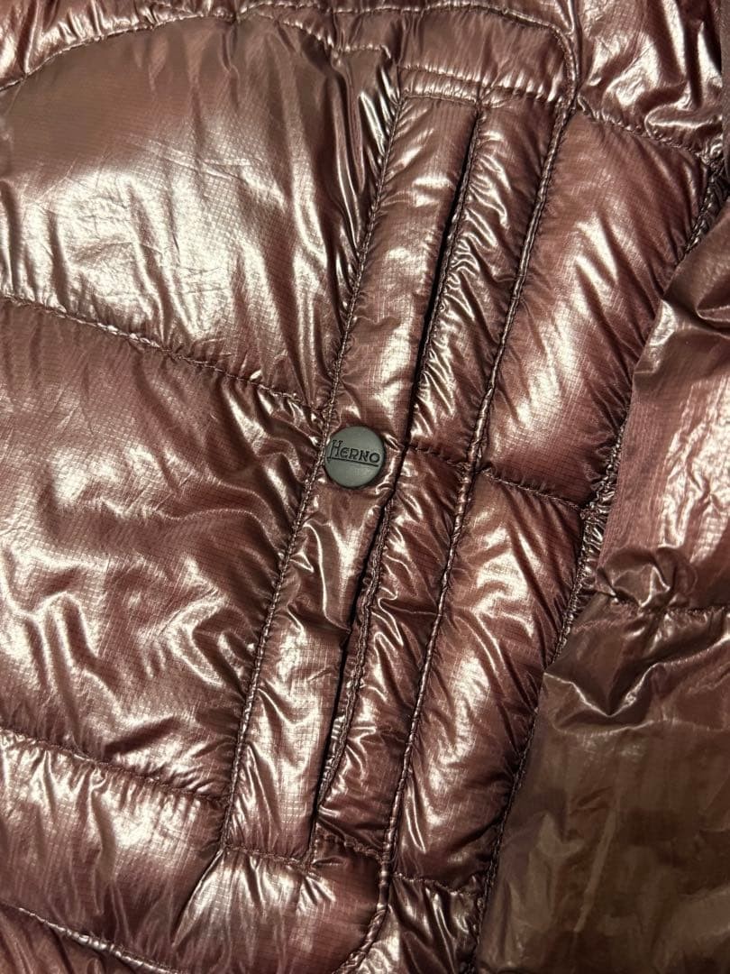 Herno Reversible Down Jacket Orange/Burgundy with… - image 9