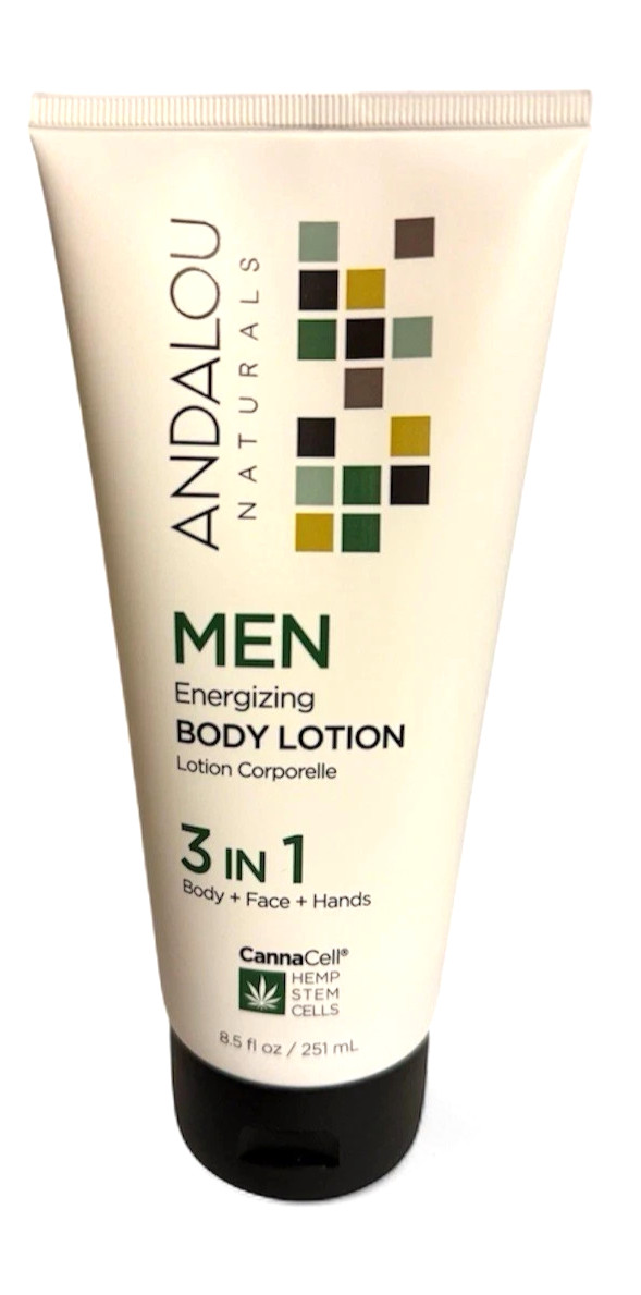 Andalou Naturals CannaCell MEN Energizing Body Lotion, 8.5 O