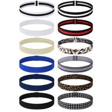 12 Pieces Stretchable Hat Band Ribbon Panama Western Cowboy Hat Bands for Wom...