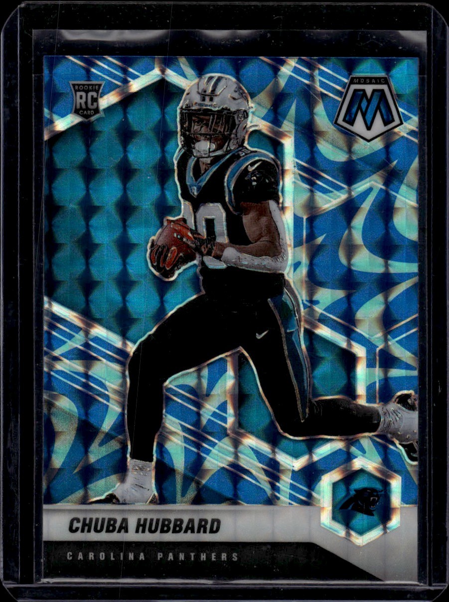 2021 Panini Mosaic Prizm Reactive Blue #325 Chuba Hubbard Panthers Rookie