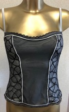 Valery new Grey and black bustier with padded cups size small now Reduced