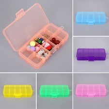 Adjustable Grids Storage Box Case for Jewelry Pills with Clear Plastic Material