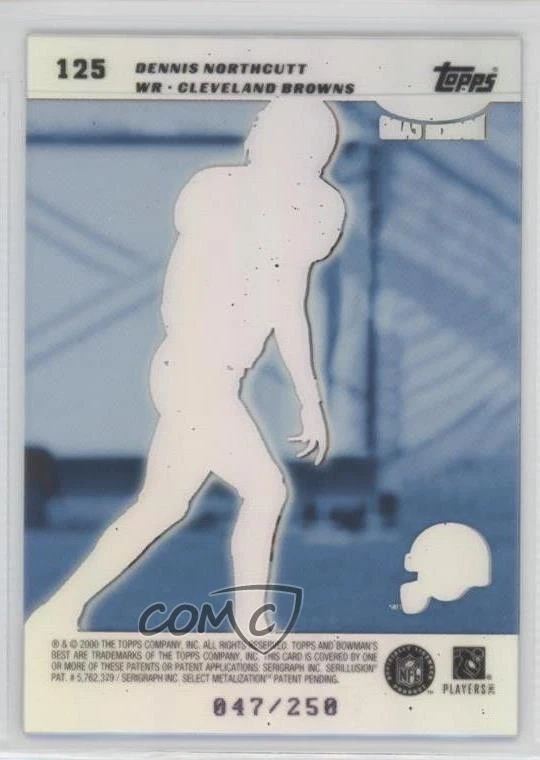 2000 Bowman's Best Acetate Parallel /250 Dennis Northcutt #125 Rookie RC - Image 2 of 2