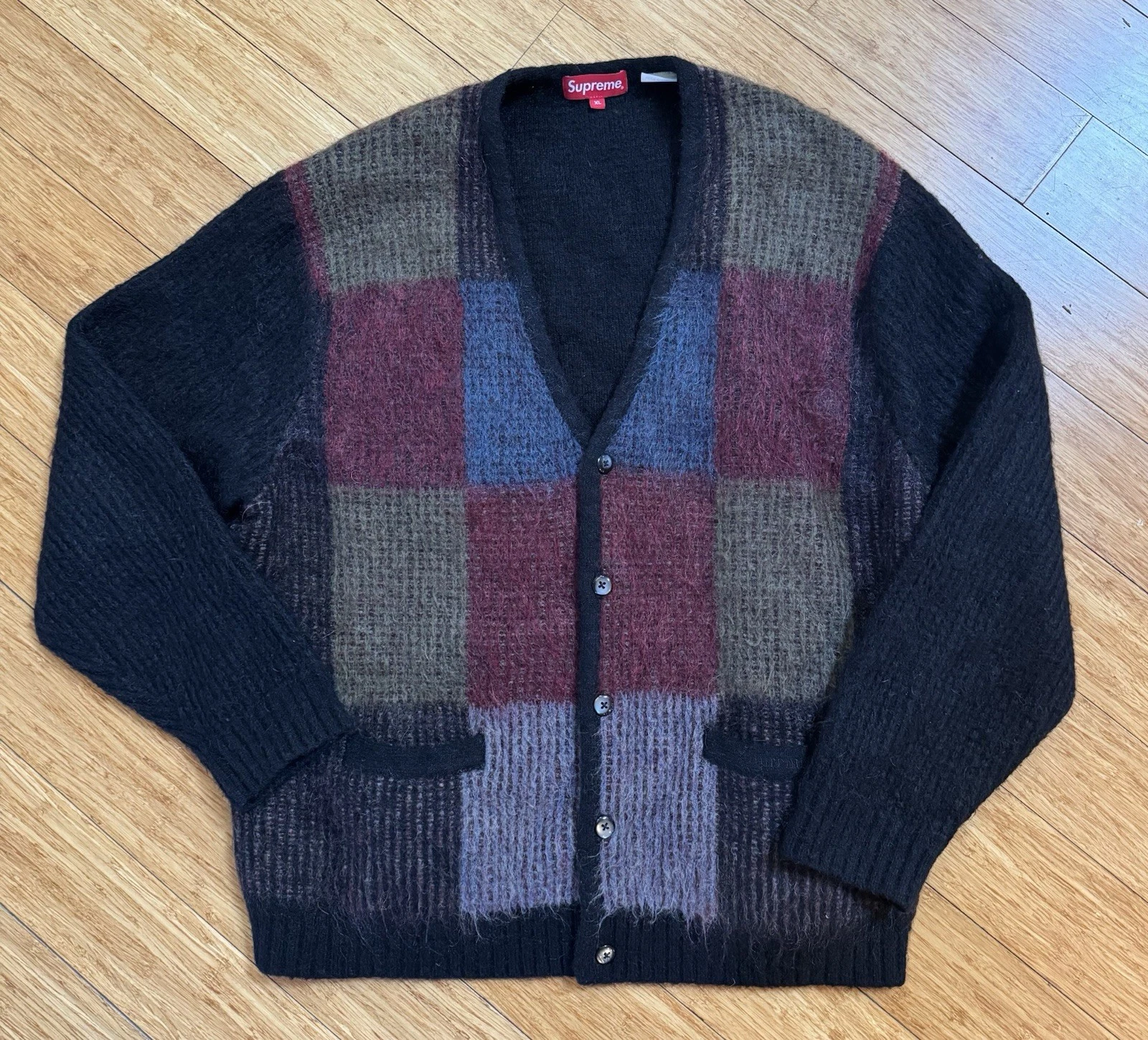 Cardigan Supreme Brossé, Noir XL