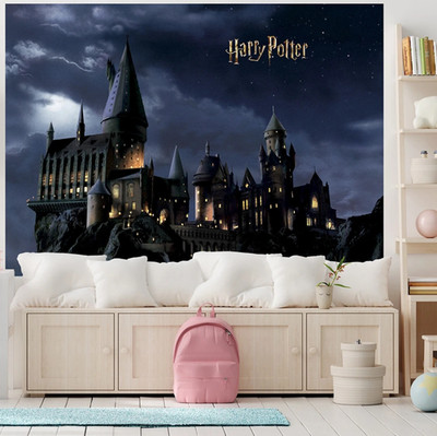 Kids Bedroom wallpaper 252 cm x 182 cm (99'' x 72'') Harry Potter Castle blue nigh
