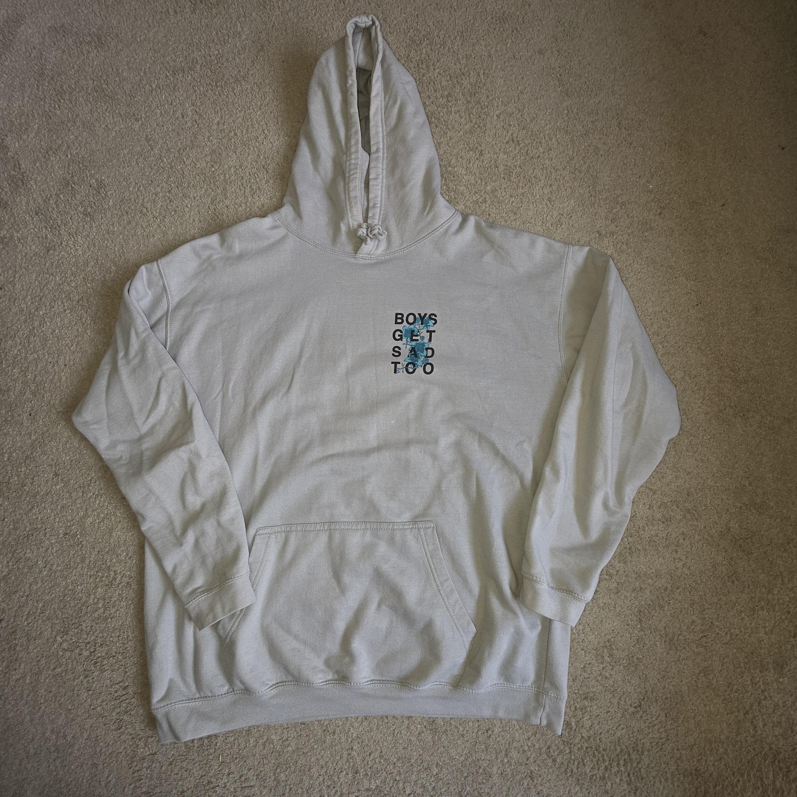 Boys Get Sad Too - Mens Hoodie - XL - Grey - Used image 2