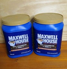 2 Empty Maxwell House Coffee Cans 35.7 Oz.