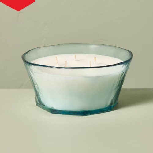 Textured Glass Sun and Citron Jar Candle Blue - Hearth & Hand™ with Magnolia