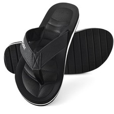 Mens Flip Flops - Comfort Arch Support Slides - Memory Foam Slip On Beach San...