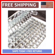 Luxurious Peel and Stick Mirror Glass Mosaic Tiles - 3/4 Inch Silver Square f...