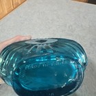 VTG TURQUOISE BLUE GLASS DECANTER BOTTLE STOPPER EAGLE STARS TAIWAN 11” — photo 10