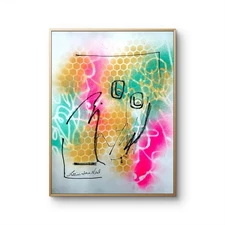 11"x14"Original Abstract Acrylic Figure Painring on Paoer Wall Art