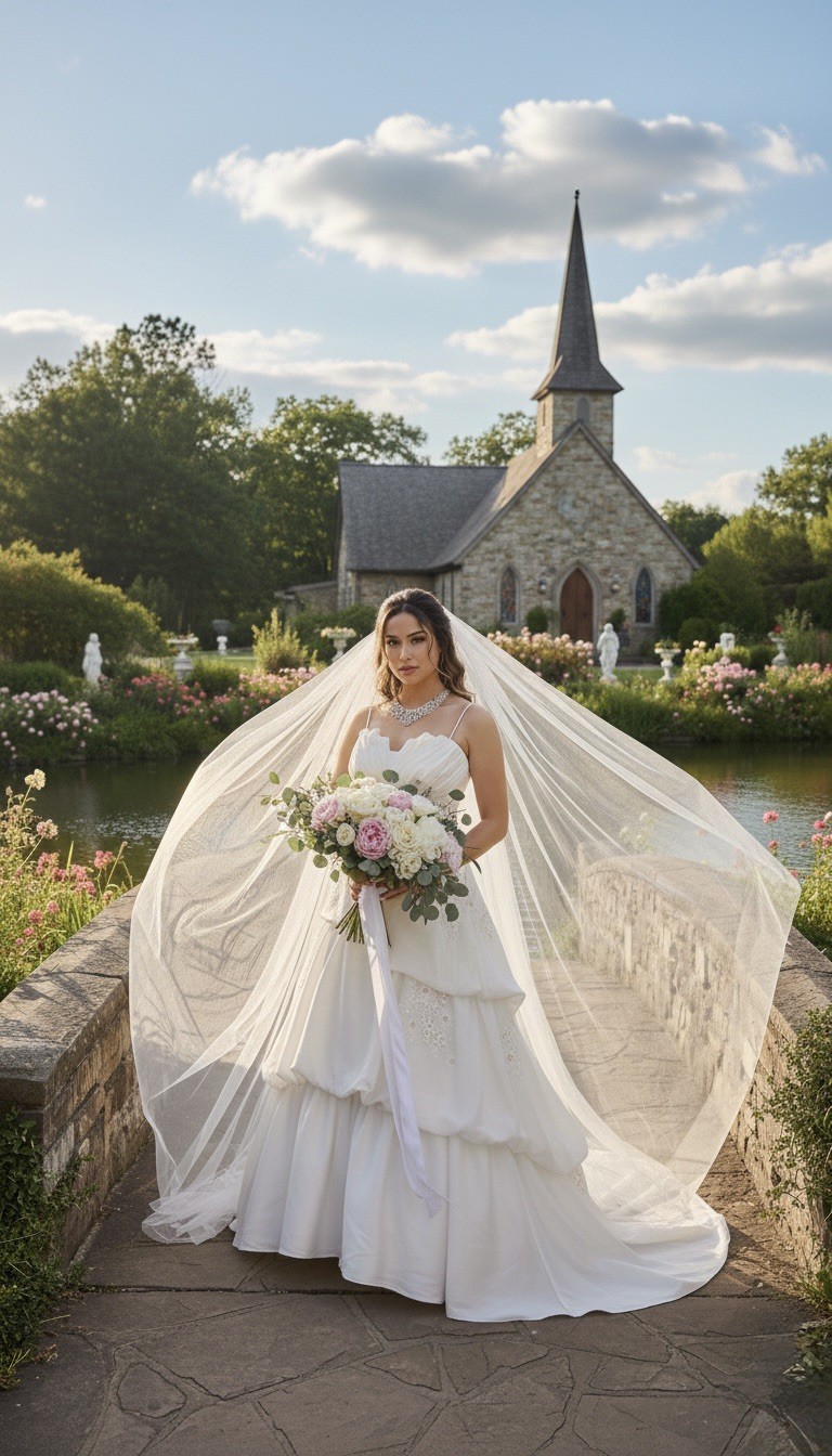 Athena" Gown: Nicholas Millington's Regal Tiered Wedding Dress Size: 10 UK