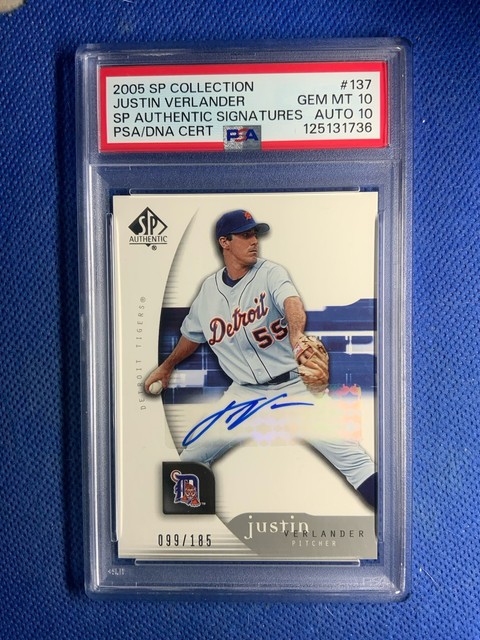 2005 SP Authentic Justin Verlander #137 (AUTO /185) -HOF Rookie- PSA 10/10