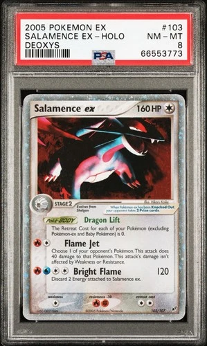Pokémon Salamence ex 103/107 EX Deoxys Ultra Rare Holo PSA 8