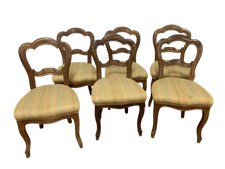 Gruppo di 6 antiche sedie Luigi Filippo in noce imbottite 800