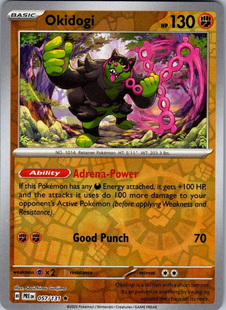 Okidogi 57/131 Pokémon TCG Prismatic Evolutions Reverse Holo -NM/M