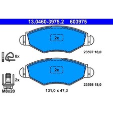 ATE 13.0460-3975.2 Bremsbelagsatz für PEUGEOT 206 306 2A C 2L 2M 2E K 7B N3 N5