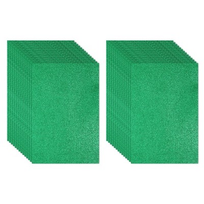 30 Blätter 2mm Glitzer-EVA-Schaumstoff für Basteln mit Kleberückseite, Grün