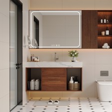 39.4 '' Floating Bathroom Vanity with Ceramic sink,Wall Mounted Vanity 2 Soft