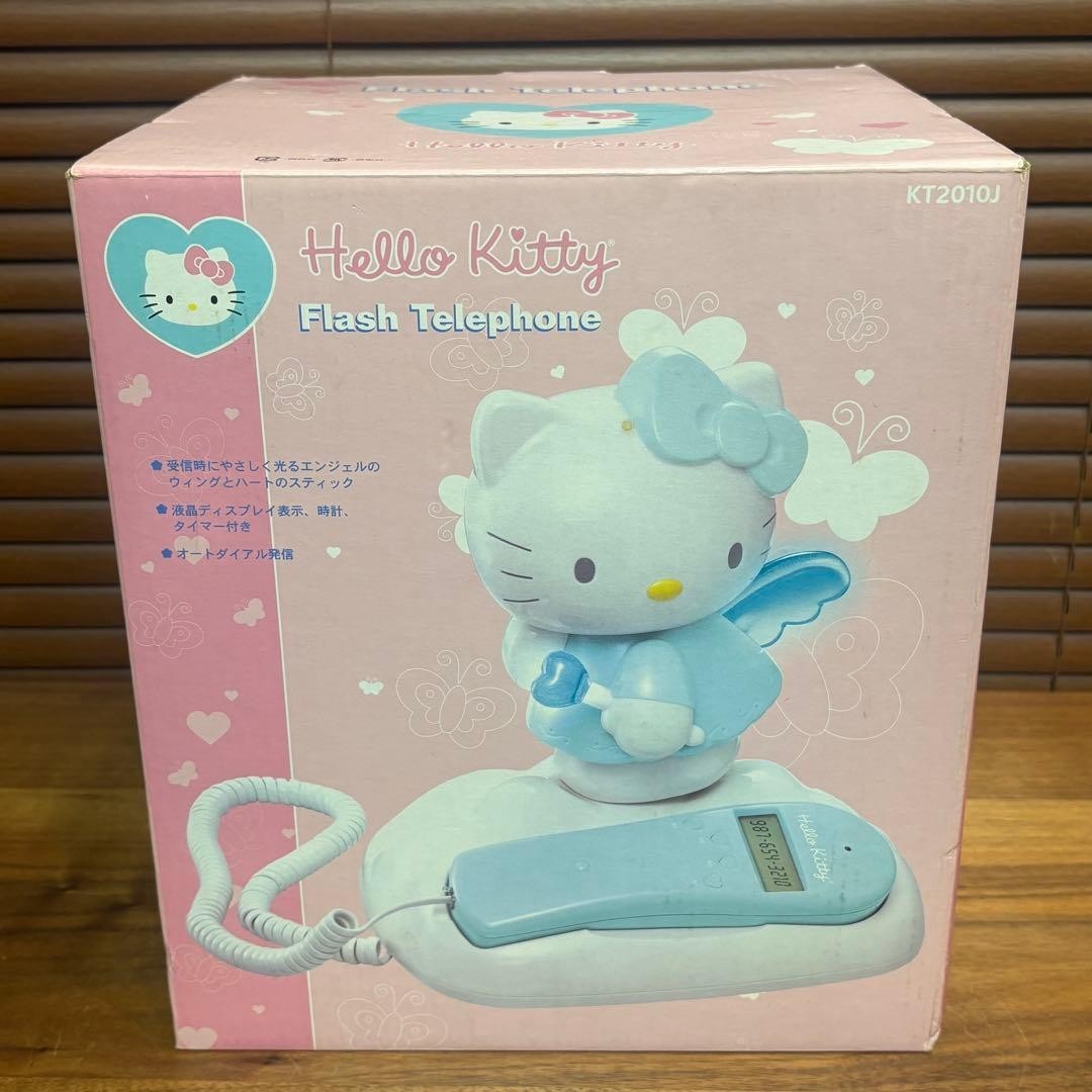 Hello Kitty Angel Sanrio Blue Landline Telephone Vintage 2003 From
