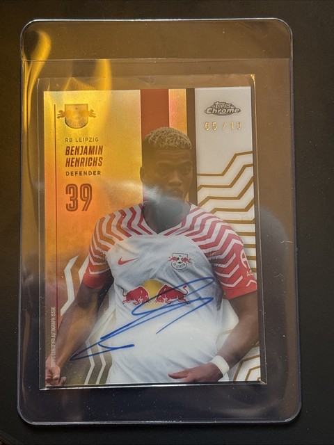 Benjamin Henrichs On Card Auto Topps RB Leipzig Chromme Collection /10 RBL-BH
