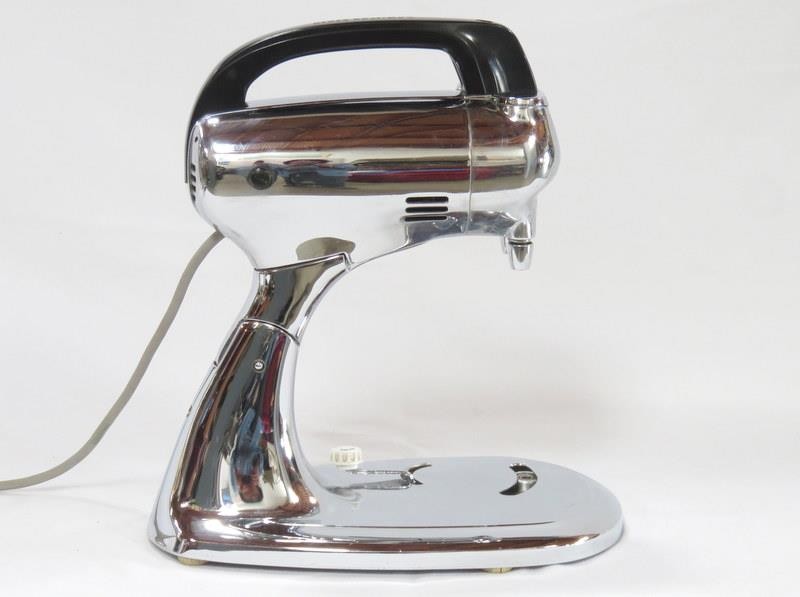 Vintage Hamilton Beach Chrome Stand & Hand Mixer Combo Model H