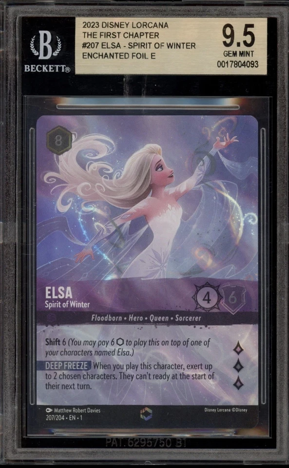 Disney Lorcana Elsa Spirit Of Winter Enchanted 207/204 The First Chapter BGS 9.5 - Image 2 of 4