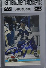 CAS Certified 1991-92 Topps Stadium Club Mike Foligno #29 Sealed Auto 3c7