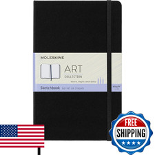 Moleskine Art Plus Sketchbook, Large, Plain, Black, Hard Cover, 5" x 8.25"