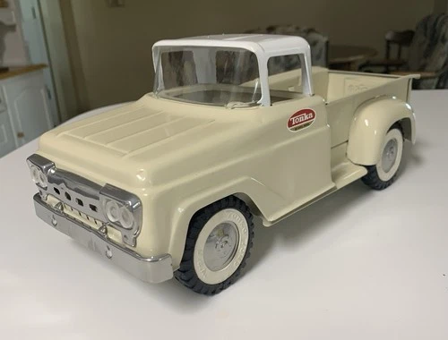 1960s Vintage Tonka Pressed Steel Step Side Pickup Truck. Repainted
