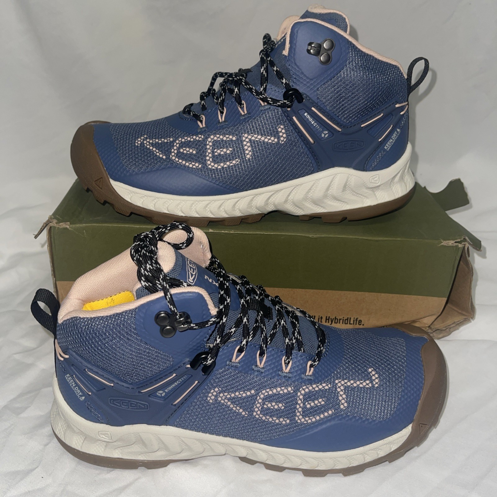 Nuovi stivali Keen Nxis Evo Mid donna 9 impermeabili trail escursionismo vintage indaco